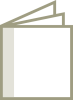 A drawing of a booklet standing on edge with three pages