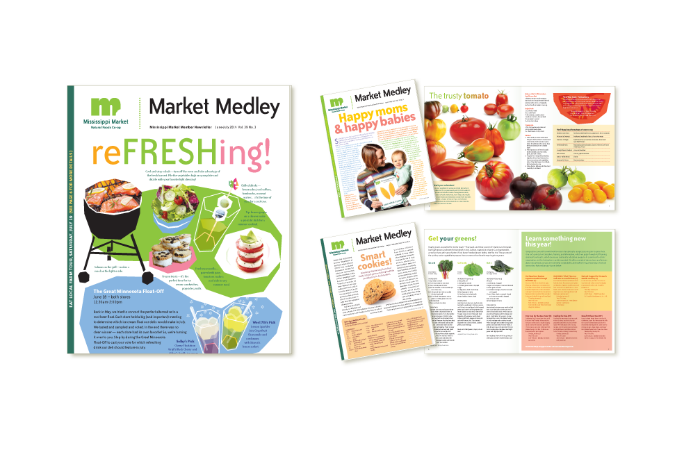 Newsletter designs for Mississippi Market