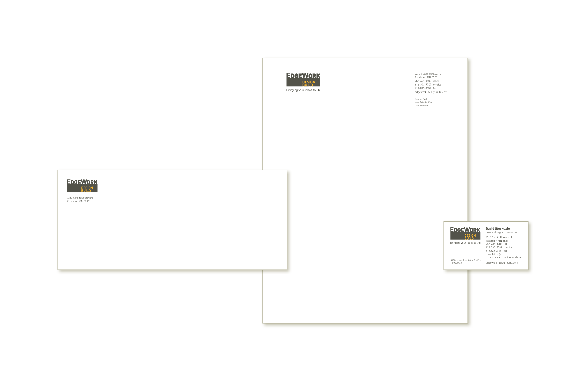 EdgeWork Design Build stationery