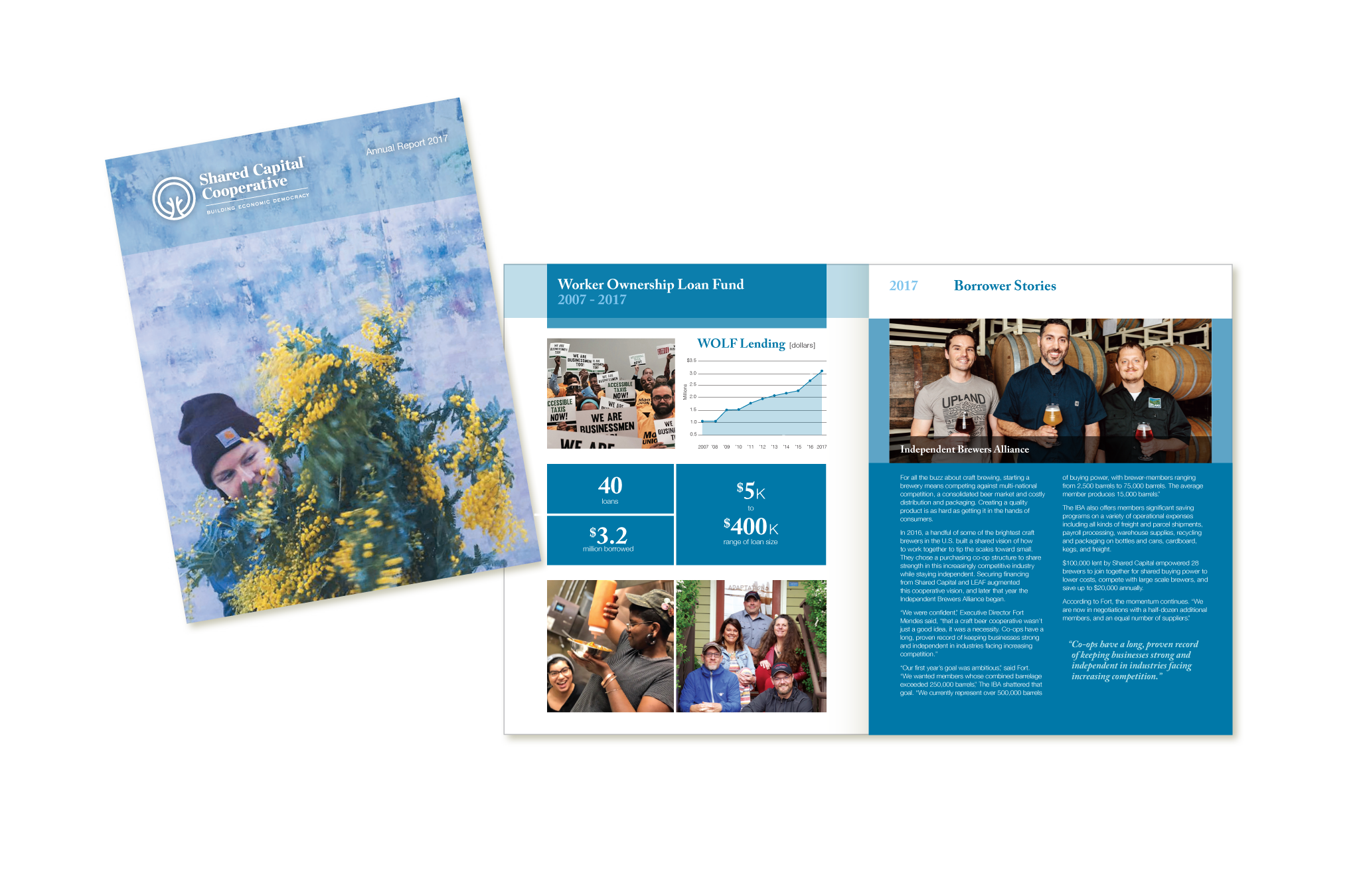 2017 annual report design for Shared Capital Cooperative