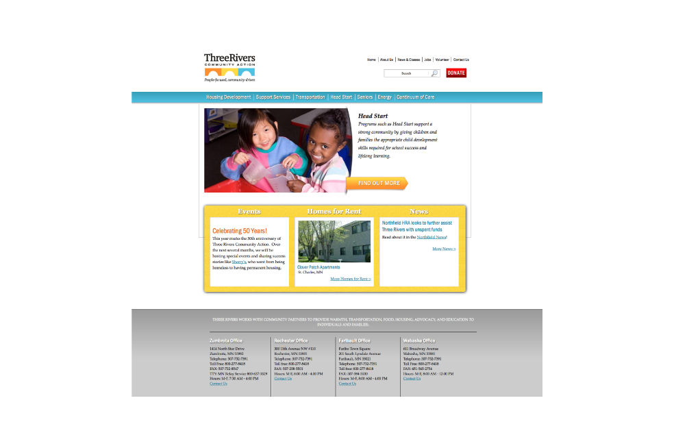 Website design for Three Rivers Community Action