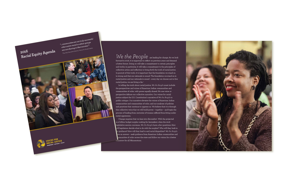 2016 agenda design for Voices for Racial Justice